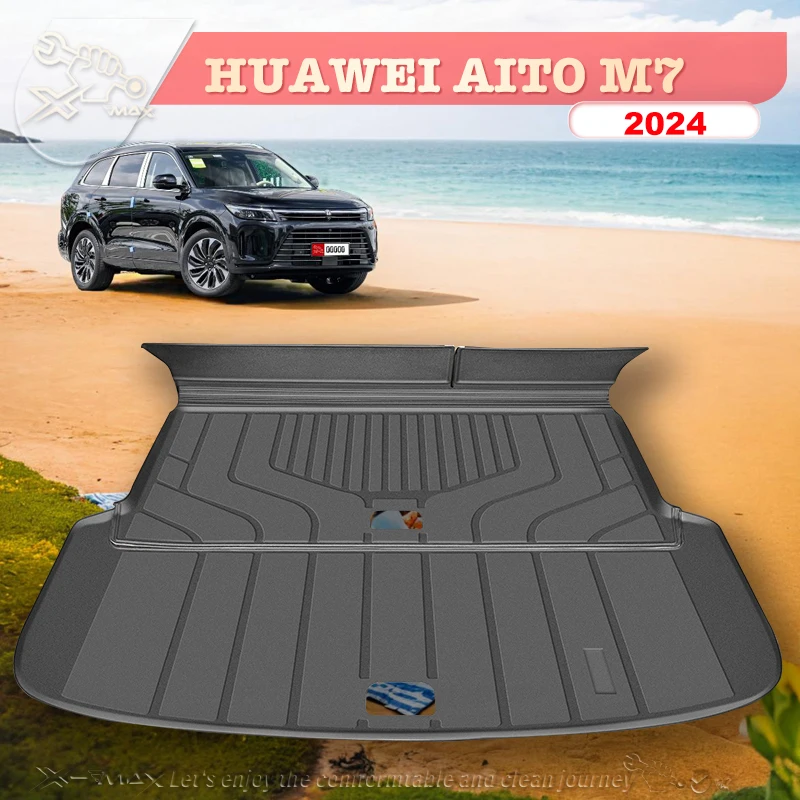 

For HUAWEI AITO M7 2024 Custom Fit Car Trunk Mat All Season Black Cargo Mat 3D Shaped Laser Measured Trunk Liners