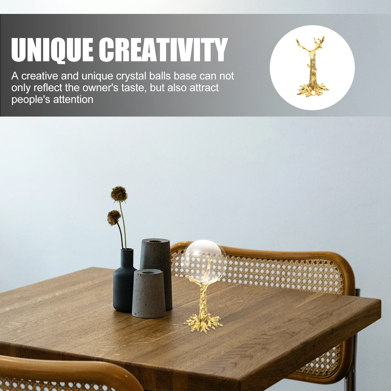

Crystal Sphere Stand Zinc Alloy Display Rack Ball Storage Metal Base Home Decor Stone Holder Showpiece