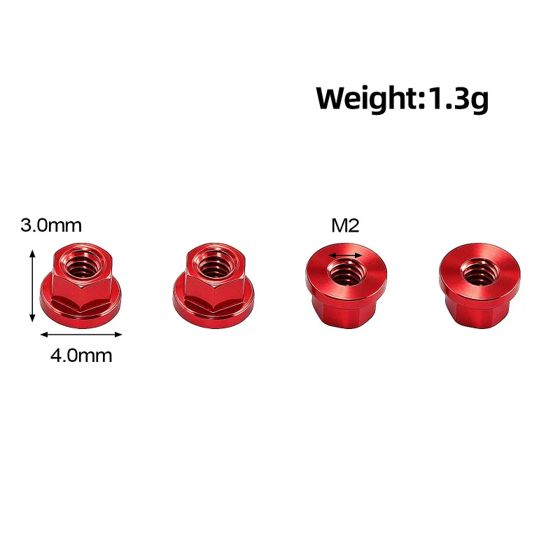 4PCS M2 Aluminum Flange Lock Wheel Nuts for Axial SCX10 III Bronco Jeep K10 RC Crawler Upgrade Parts