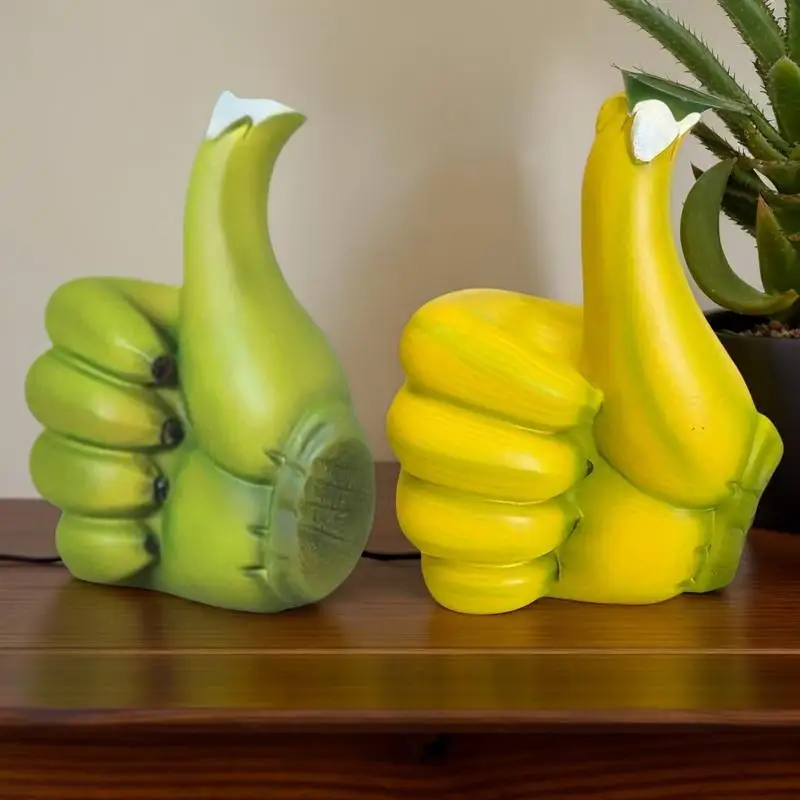 Resin Ornaments Of Banana Hand Gesture Statue Thumb up Arts Crafts Desktop Gesture Figurine Sculpture Living Room Decorations