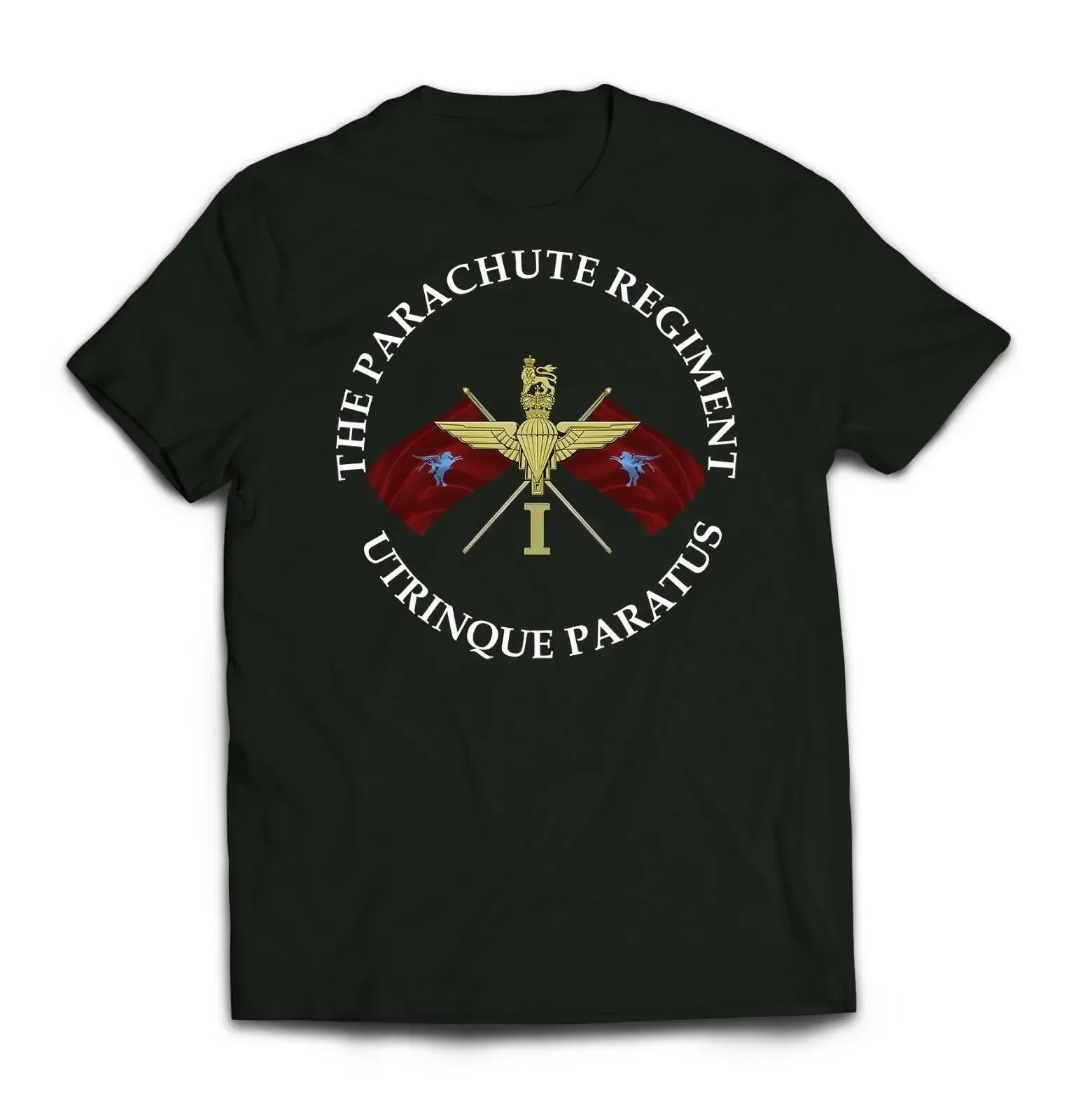 Parachute Regiment Utrinque Paratus 1 PARA Badge Graphic Printed T-Shirt. Summer Cotton O-Neck Short Sleeve Mens T Shirt New