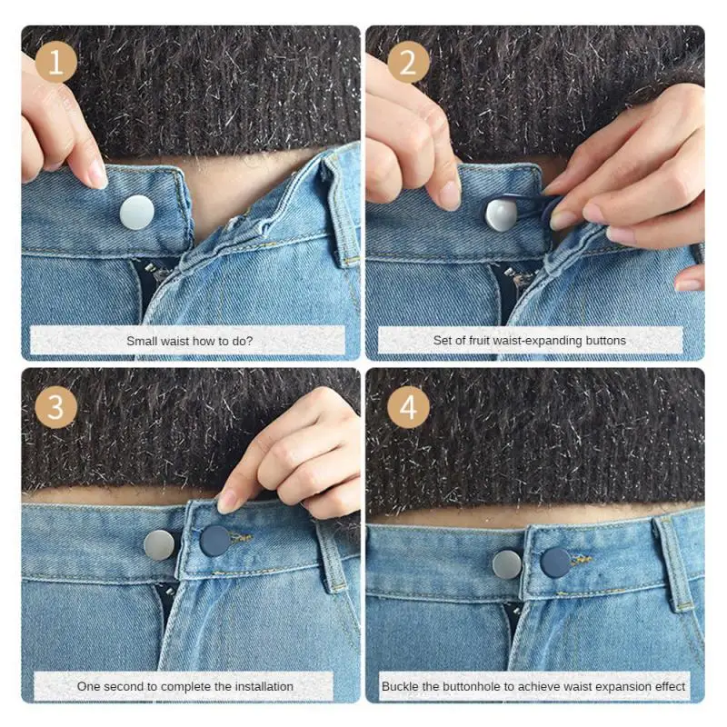 1/4/8/12Pcs 15mm 18mm Easy-Adjus No-Sew Jean Waist Extenders - Adjustable Pants Button Expanders Adds 1-1.4 Inch Unisex