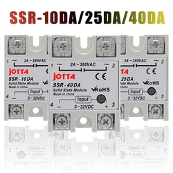 SSR-10DA/25DA/ 40DA DC Control AC  White Shell Single Phase Solid State Relay Without Plastic Cover