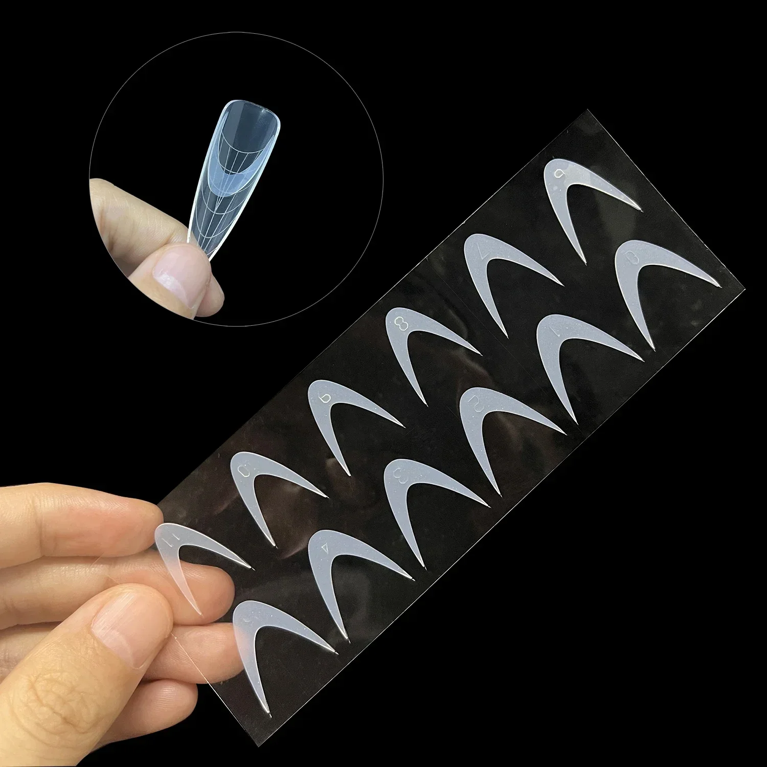 12/24pcs reused Soft Silicone Pad french Line Nail Forma Dual Sticker for Dual Forms Manicure Extension Mold Tool Accessories