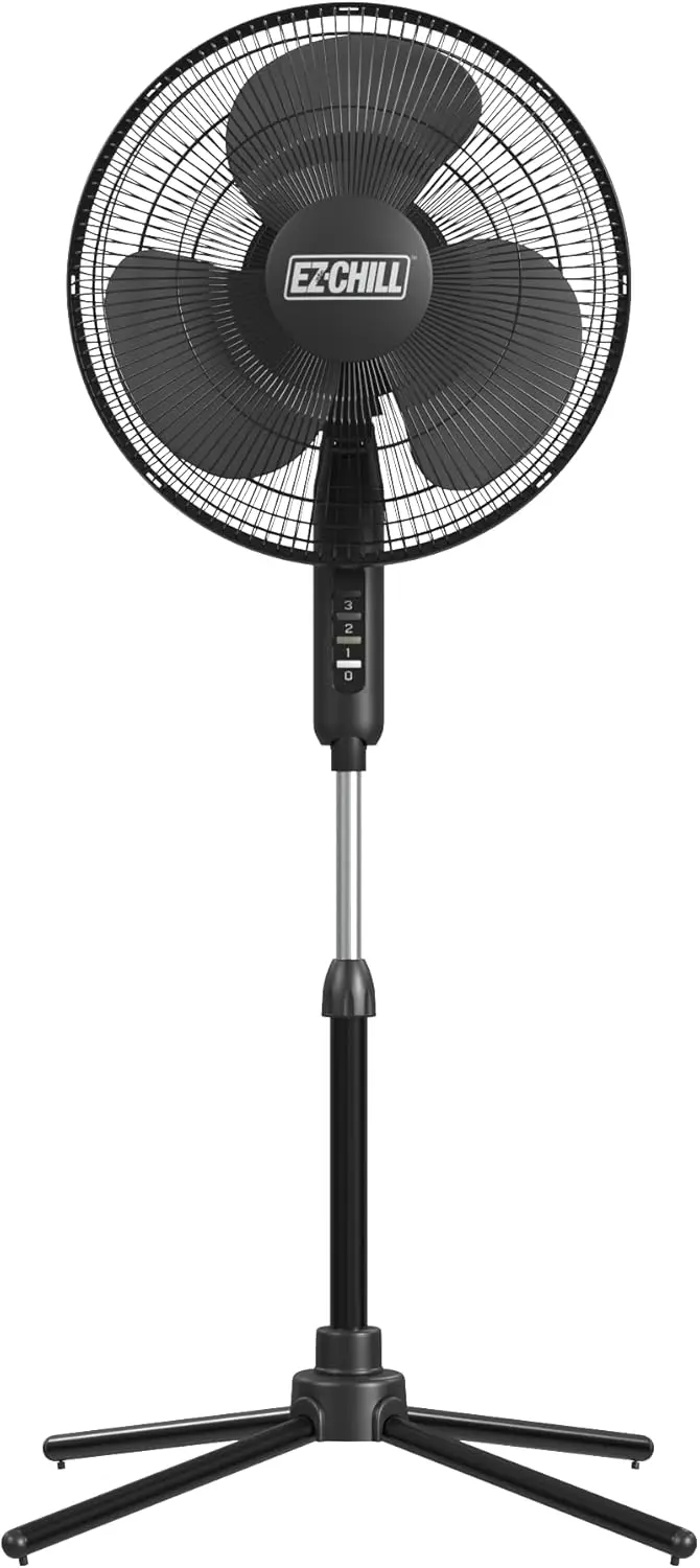 

16” Oscillating Pedestal Fan, 3-speed Options, 90-Degree Oscillating Head, Adjustable Height and Tilt, Powerful Air Fl