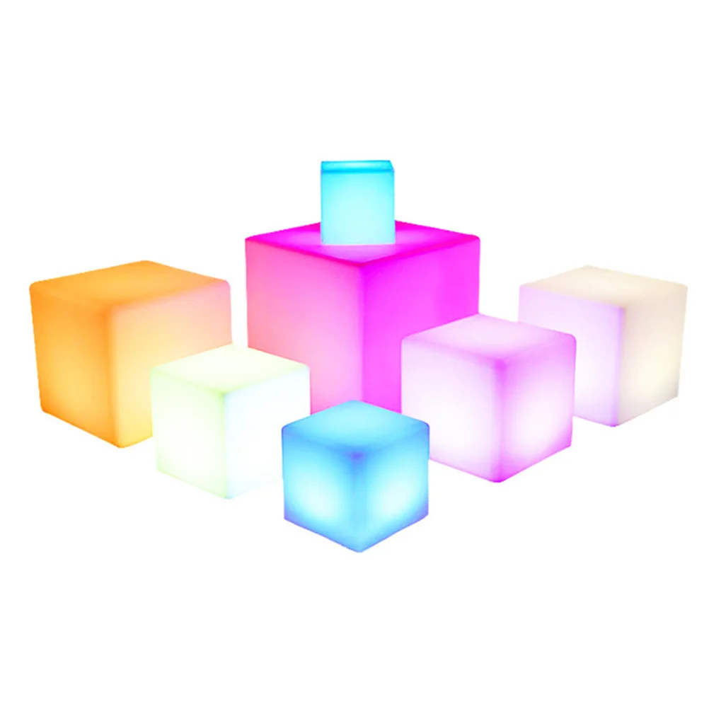 Led مكعب ضوء مكعب ضوء في الهواء الطلق 15 سنتيمتر اللون تغيير التحكم عن بعد في الهواء الطلق مصباح الحديقة ديكور الإضاءة الليلية #5