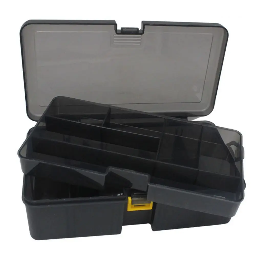 

Double Layer Fishing Tackle Box Flip Cover Plastic Lure Hook Storage Case Moisture-proof Portable Bait Storage Container