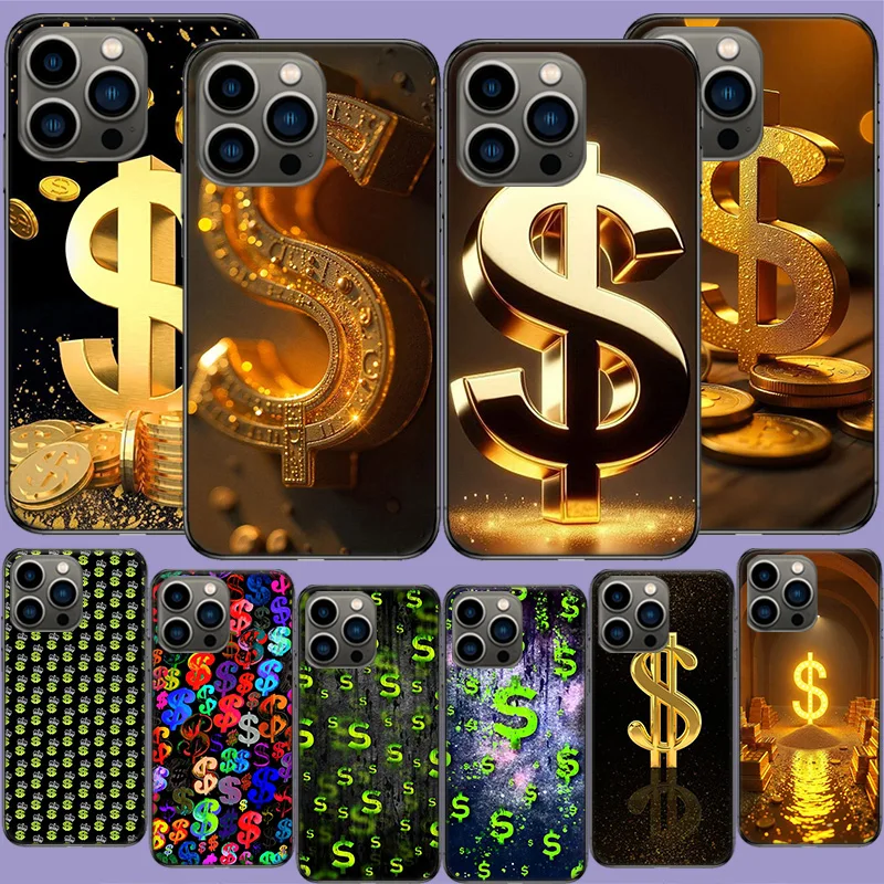 The World of US Dollar Currency Phone Case For Iphone 17 Air 15 Pro 14 Plus 16 Pro Max 17E 16E 12 13 Mini 11 Cover Cute Fundas