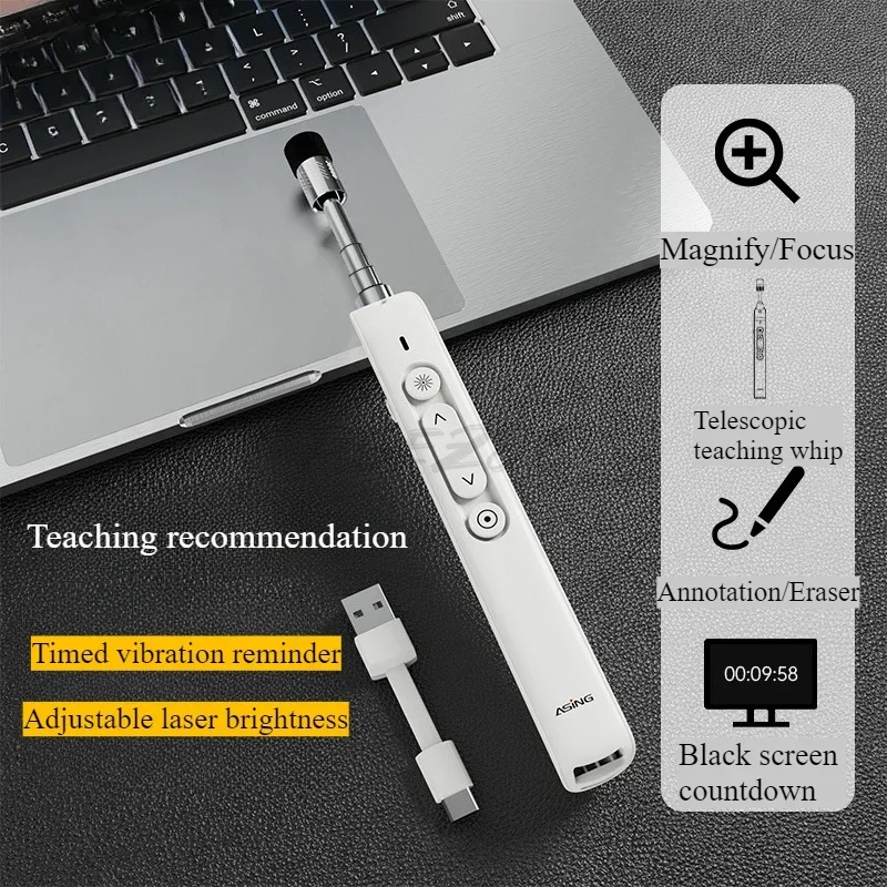 

A31 Telescopic Whip PPT Flip Pen Multimedia Touchscreen Laser Whiteboard Teaching Remote Control Pen