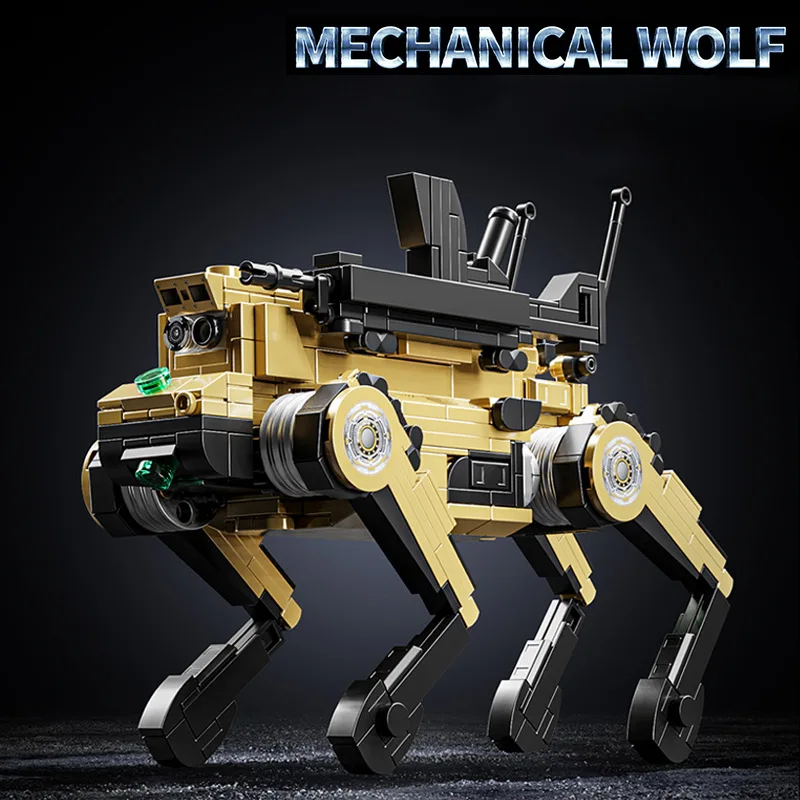 

New military machinery wolf small particle building block puzzle assembly toy ornament for boys' birthday gift Christmas