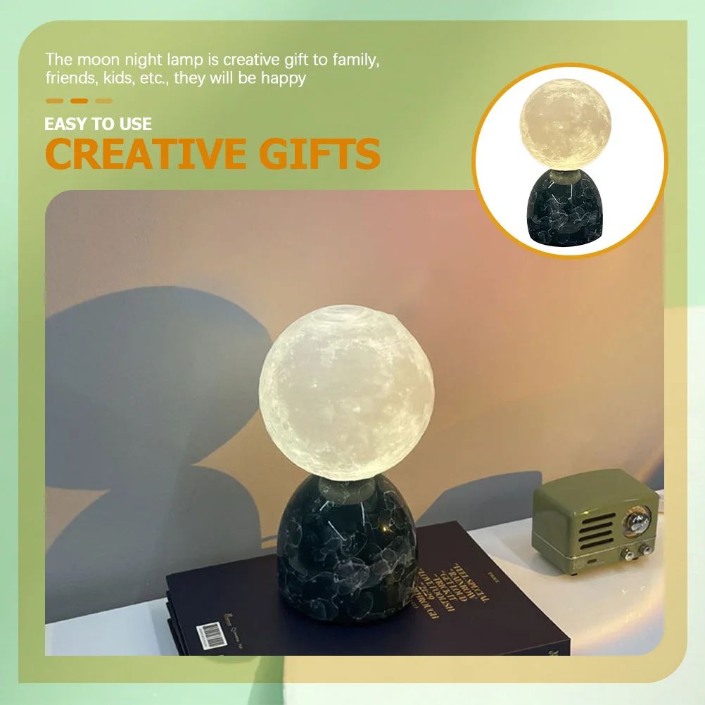 

1 Set 3D Moon Lamp Creative Night Light Romantic Bedside Lamp Decorative Small Nightlight For Bedroom Unique Gift Family