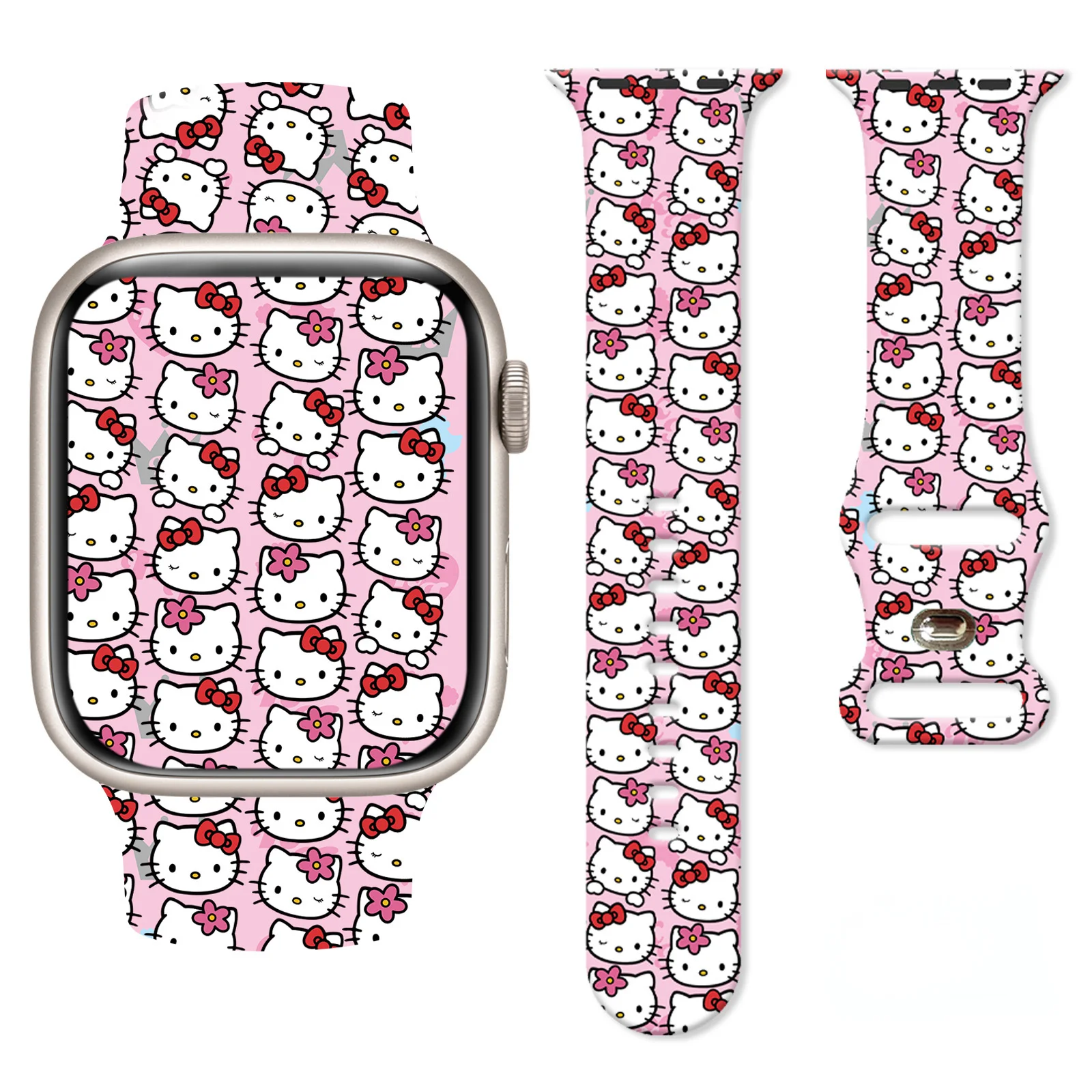 

Sanrio Cute для Apple Apple Watch 11 10 9 8 7 силиконовый ремешок Сменный браслет для iWatch 46 мм 42 мм 41 мм 40 мм ремешок для часов