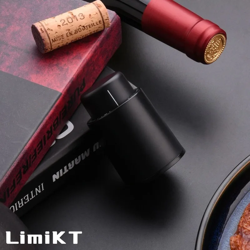 LimiKT Push-type Vacuum Wine Bottle Stopper With Scale For Wine Storage Stopper