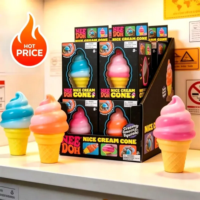 1PC gradual change ice cream shape slow rebound pinch music soft cute sensory decompression small toy