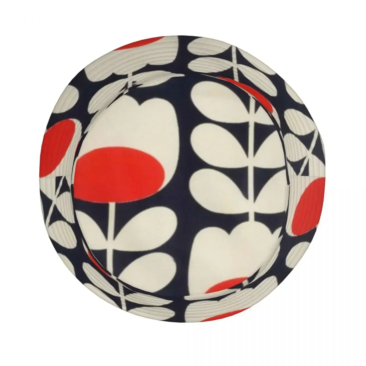 Orla Kiely, Multi Stem Flowers, Red,white Bucket Hats Panama For Man Woman Bob Hats Outdoor Fisherman Hats For Summer Unisex Cap