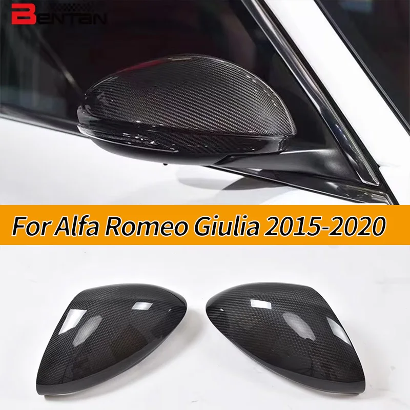 For 2015-2020 Alfa Romeo Giulia Dry Genuine 100% carbon fiber side mirror covers adhesive packaging suitable