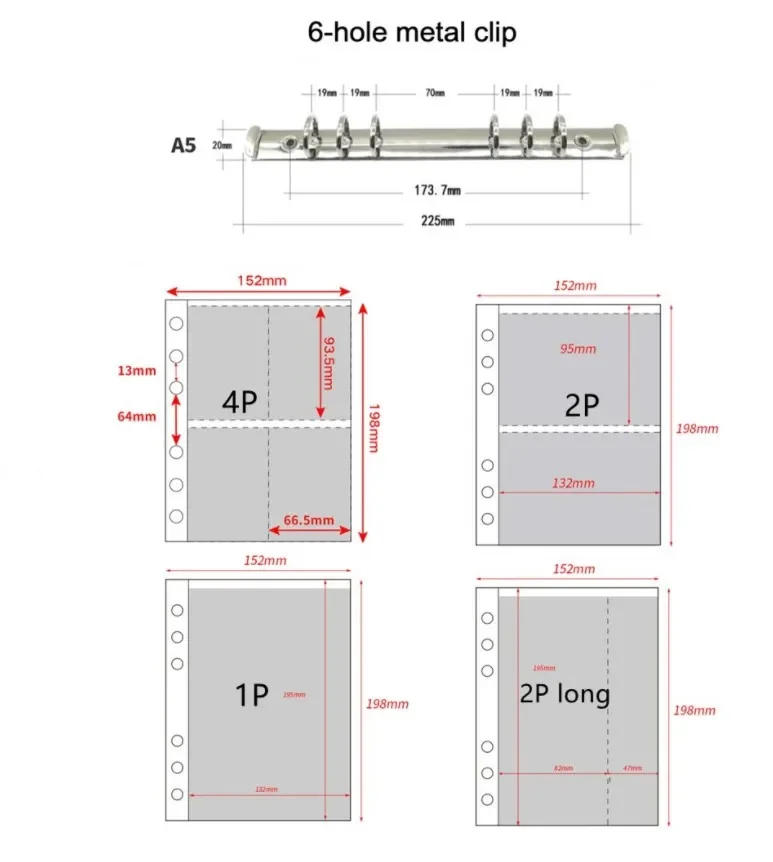 10pcs Photo Album Binder Refill Inner Sleeves 1P 2P 4P Transparent A5 Binder Sleeves Photocard Storage Organizer Loose Leaf