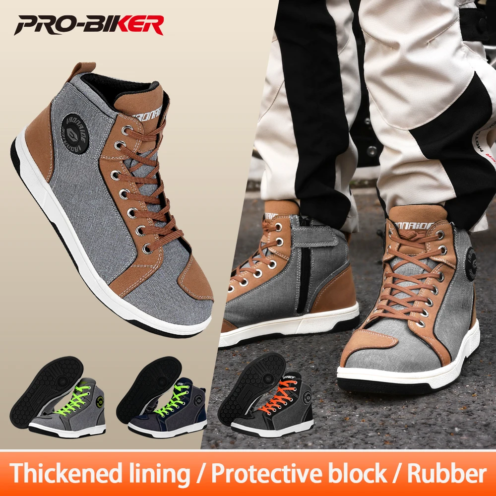 

Men's Motorcycle Riding Protective Boots Non-slip Wear-Resistant Professional Motorbike Racing Riding Boots Windproof Anti-fall