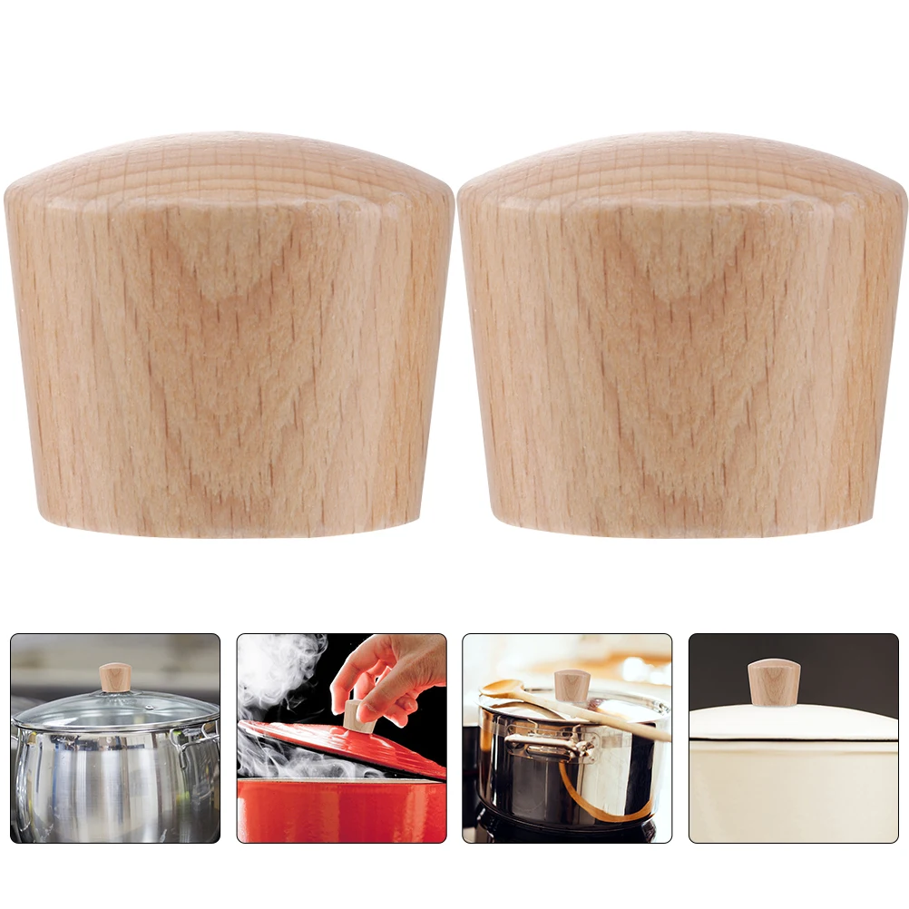 

3pcs H High Temp Resistance Easy Install Universal Cookware Parts Wooden Lid Knob Lid Replacements Small Knobs