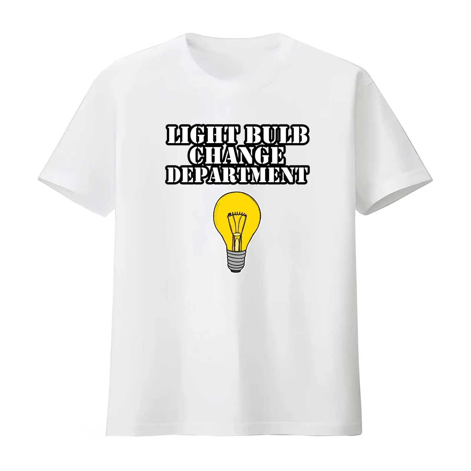 Light Bulb Change Department Dad Joke Father's Day T-Shirt Summer Casual Cotton Tee Oversized Streetwear Tops 100% Cotton