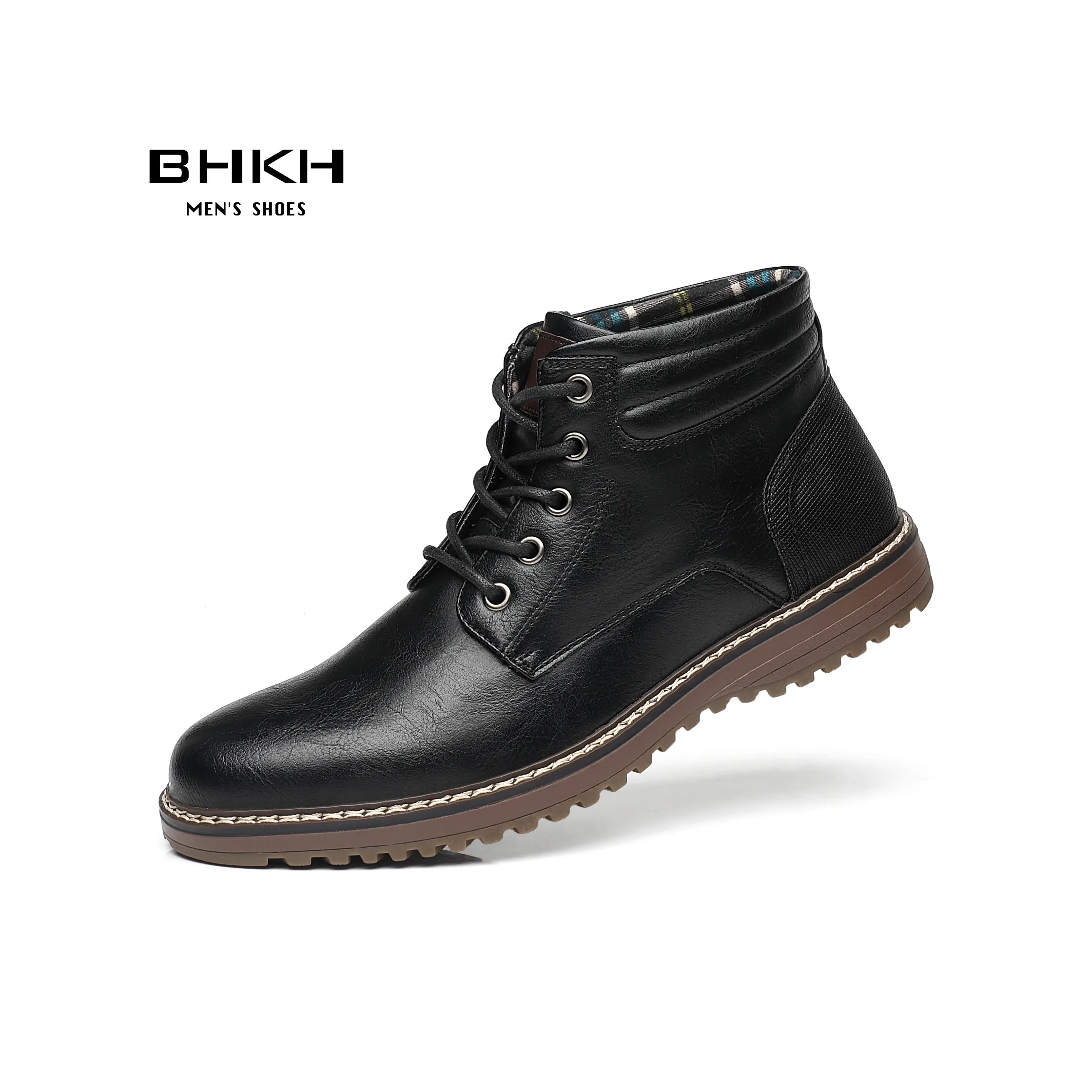 BHKH-Botas informales con cordones para hombre, botines cómodos e inteligentes, ligeros, a la moda, para trabajo y oficina, otoño e invierno, novedad