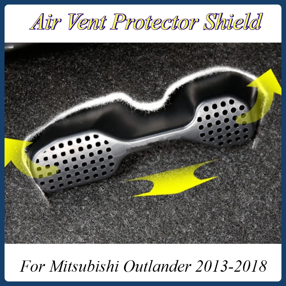 Cubierta de ventilación del conducto de aire del calentador de CA trasero del coche para Mitsubishi Outlander 2013-2022 ABS debajo del asiento accesorios de aire acondicionado