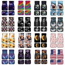 Car Floor Mat Custom Sunflower Background Women's Men's 4-piece Set All-weather Universal Front And Rear Mats Suitable For