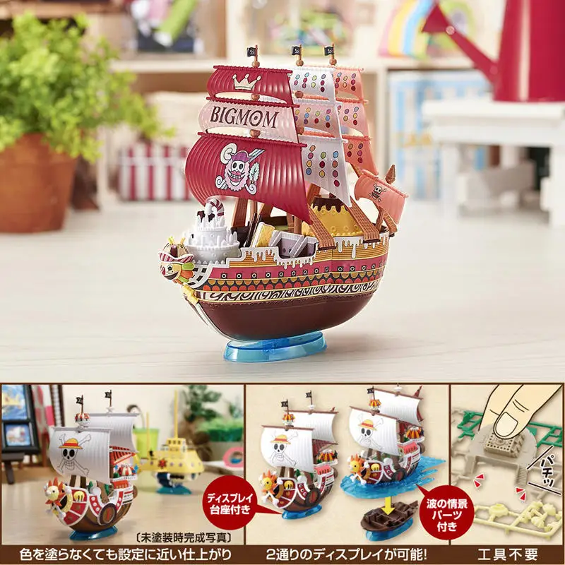 Bandai Thousand Sunny Going Merry Boat Pirate Ship Figures One Piece Spade Pirates Assembly Model Toys Anime Kids Xmas Gifts