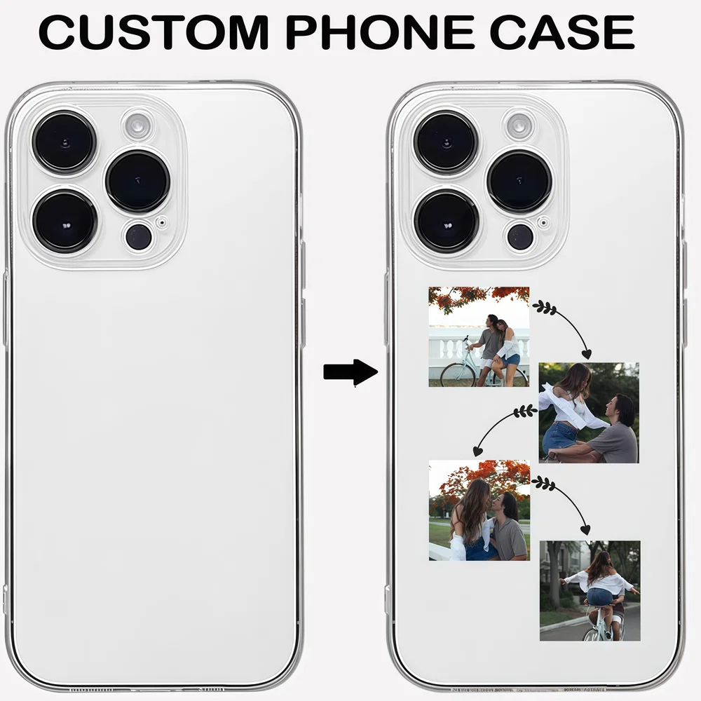 DIY iPhone 17 16 15 14 13 12 11 Pro 11 12 Mini XS Max XR 8 7 6 5 Plus Air Customized Photo Transparent TPU Phone Protective Case - view 6