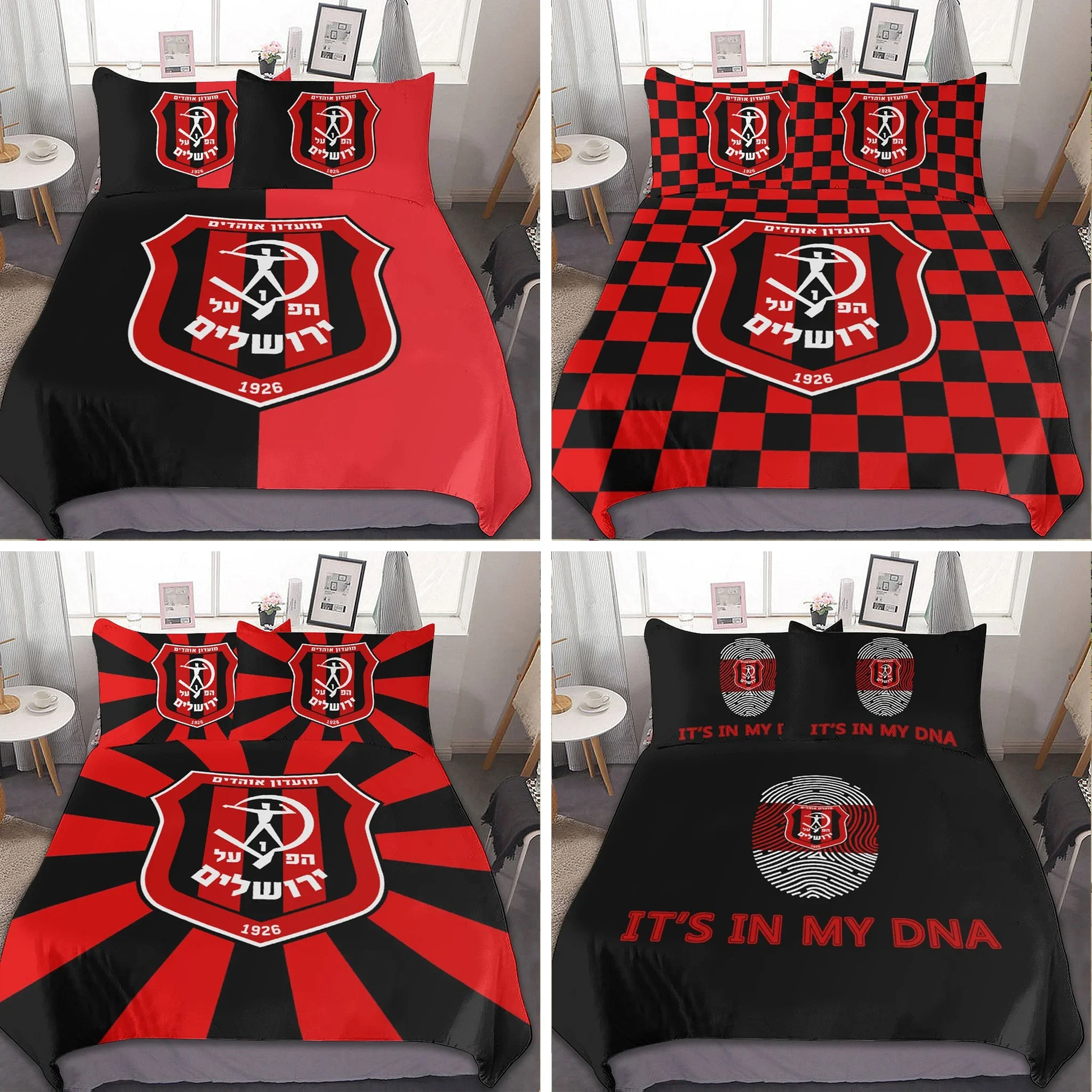 

3D Printed Hapoel Jerusalem Bedding Set Pillowcase Duvet Cover Double Twin Full Queen King Adult Kids Bedclothes Quilt Cover