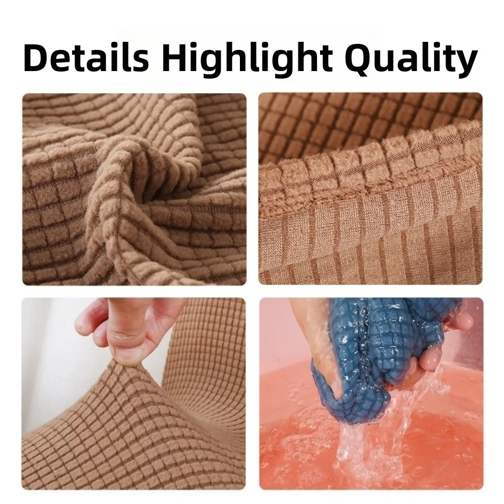Universal Jacquard Curved Chair Covers Elastic Spandex Arc Armchair Covers Hollow Back Dustproof Cover For Home Living Room