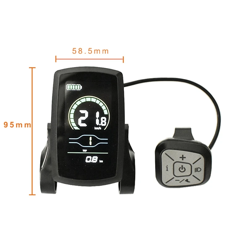 Ebike 36V48V YL80C LCD Meter Intelligent Control Panel Display For Ebike Controller Waterproof Plug Connector