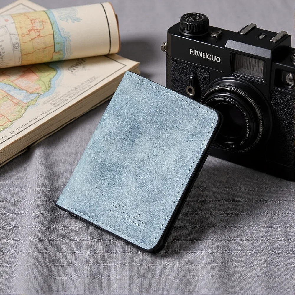 Ultra Thin Mini Wallet Retro Driver'S License Card Holder Youth Men'S Solid Color Wallet Card bag Daily Use 11x8.5CM