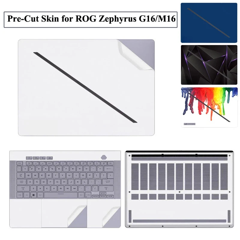 Pre-Cut Skin Cover for ASUS ROG Zephyrus G16 2024 GU605 GA605 M16 2023 2022 GU603V GU603U GU604V GU603Z GU603 Film Sticker