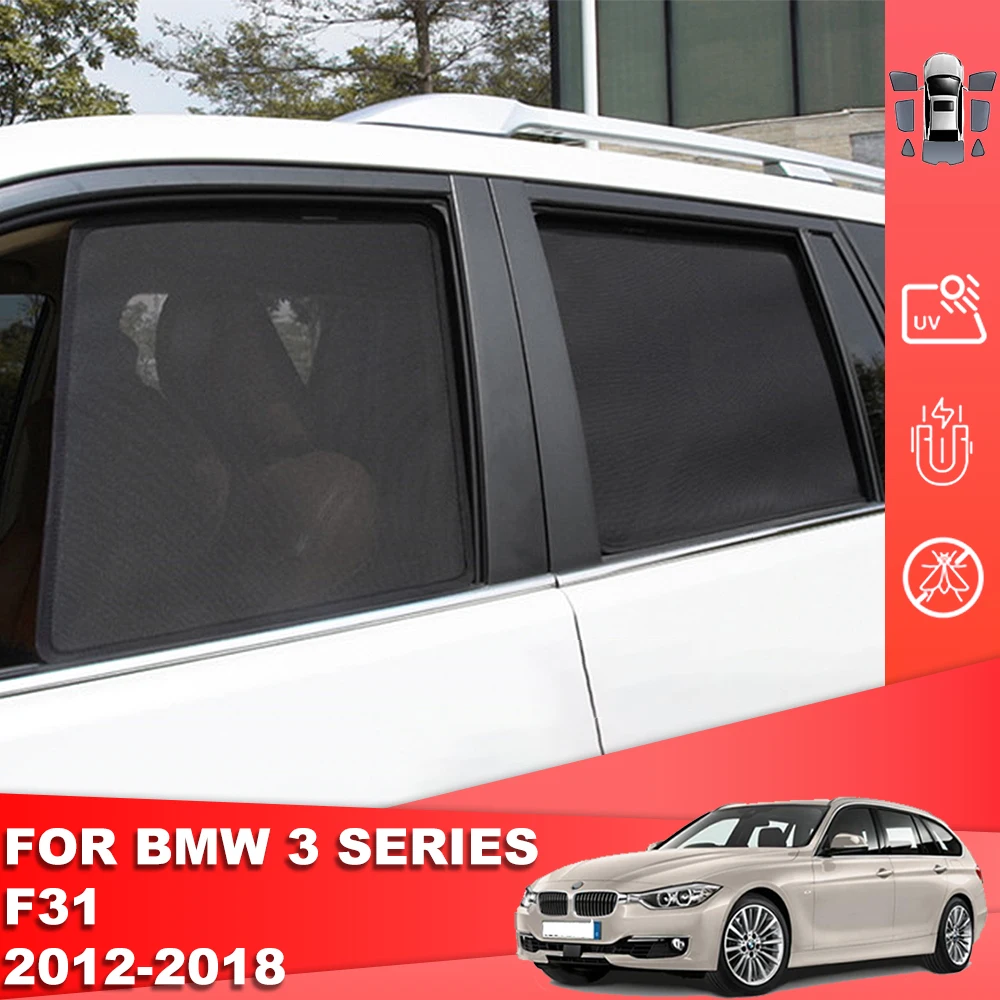 

For BMW 3 Series Touring F31 2012-2019 Magnetic Car Sunshade Front Windshield Curtain Rear Side Baby Window Mesh Sun Shade Visor