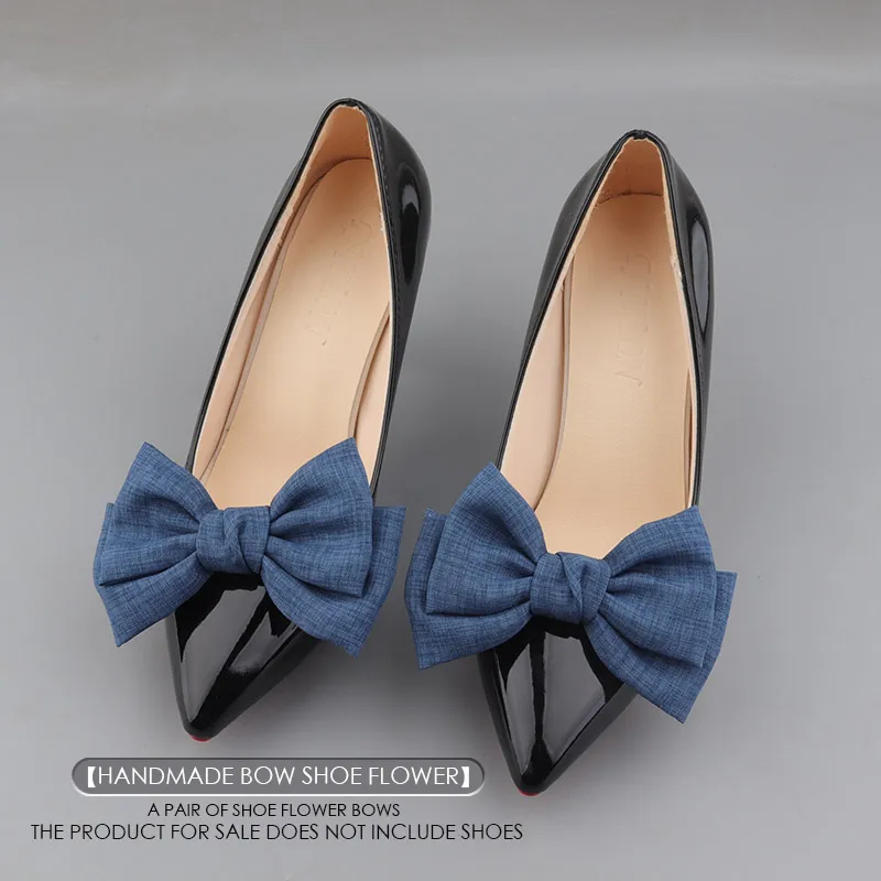 [Multi functional detachable] Creative bow shoe clip accessories Solid color linen shoes Flower shoe buckle Elegant girl gift