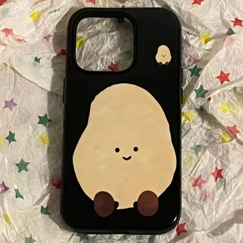 SEIRASSIM cute cartoon pear phone case for iphone 16 pro max 15 plus 14 13 11 12 silicone back cover for iphone xs xr x bumper