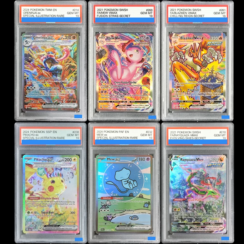 Diy Ptcg Paf Ssp En-Paldean Fates # 232 # 238 Blaziken Mew Ex Rayquaza Greninja Cartão de Coleção de Grau de Autenticação Gem Mt 10 Brinquedo