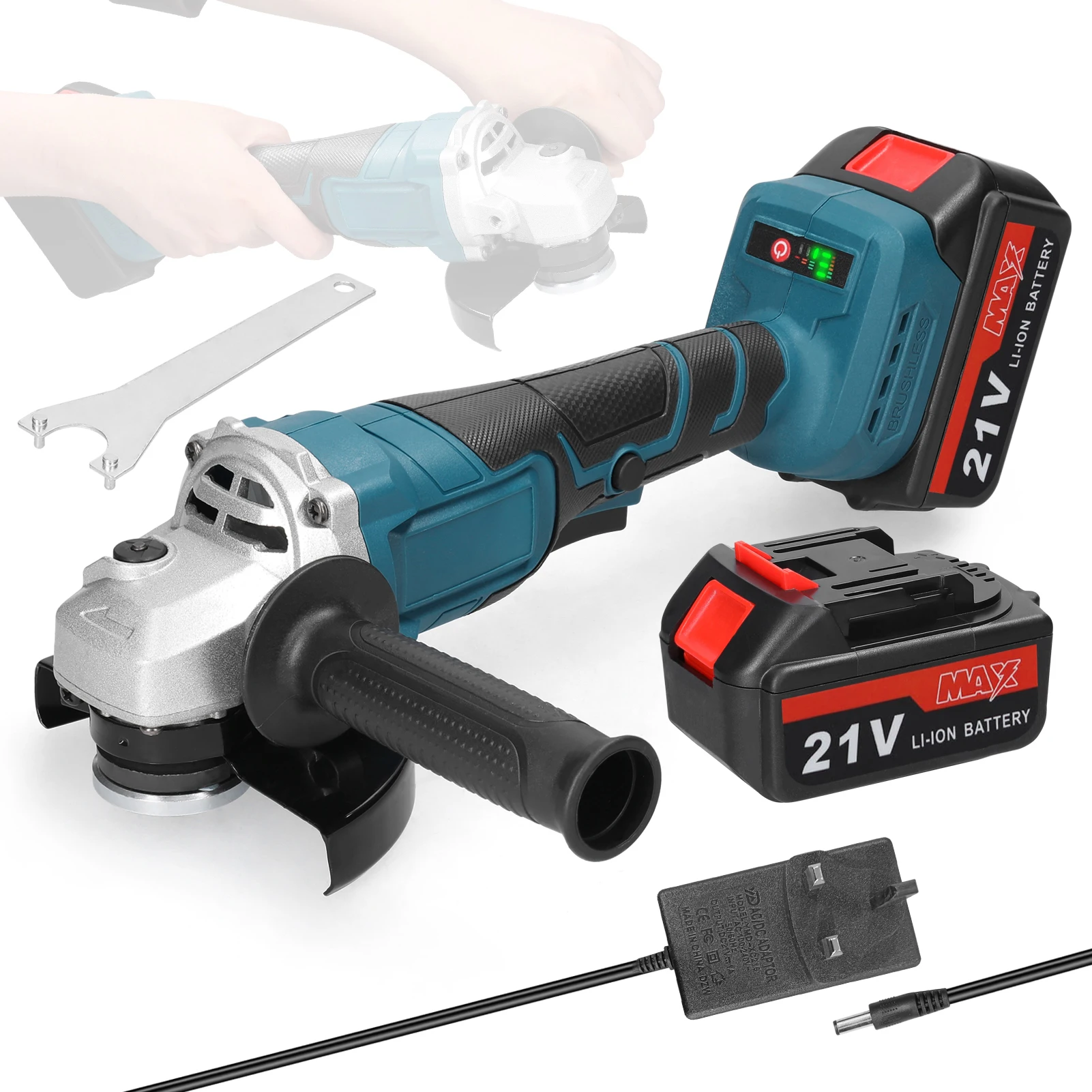 

125 Type Electric Grinding Tool Brushless Motor Multifunctional Angle Grinder Handheld Lithium Cutter Utility Power Tool