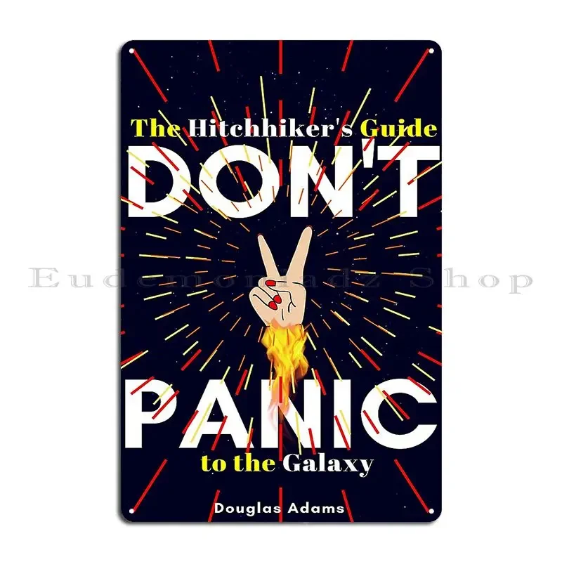 The Hitchhiker S Guide To The Galaxy Book Cover Design Metal Plaque Poster Print Wall Mural Living Room Vintage Tin Sign Poster