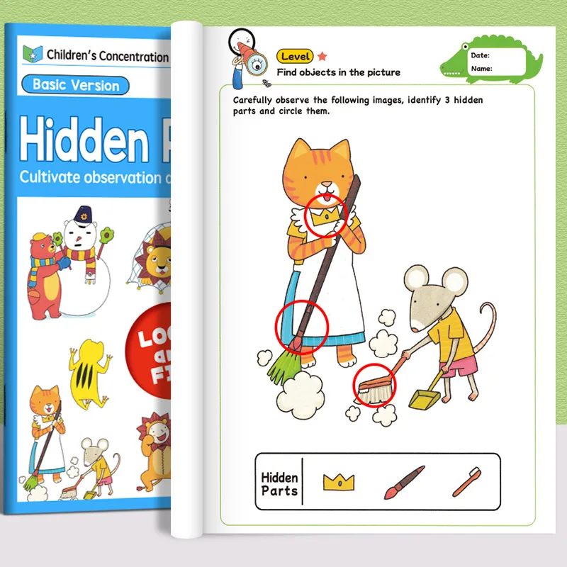 Children's Fun Find Game Book, Find Hidden Items, Find Similar Items Game, Interactive Activity Book, Cartoon Fun Patterns