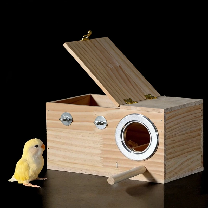 

Клетка для разведения птиц из массива дерева, наружная подвесная, для попугаев, волнистых попугайчиков, корелл, неразлучников, гнездо-инкубатор, ящик для разведения, место обитания