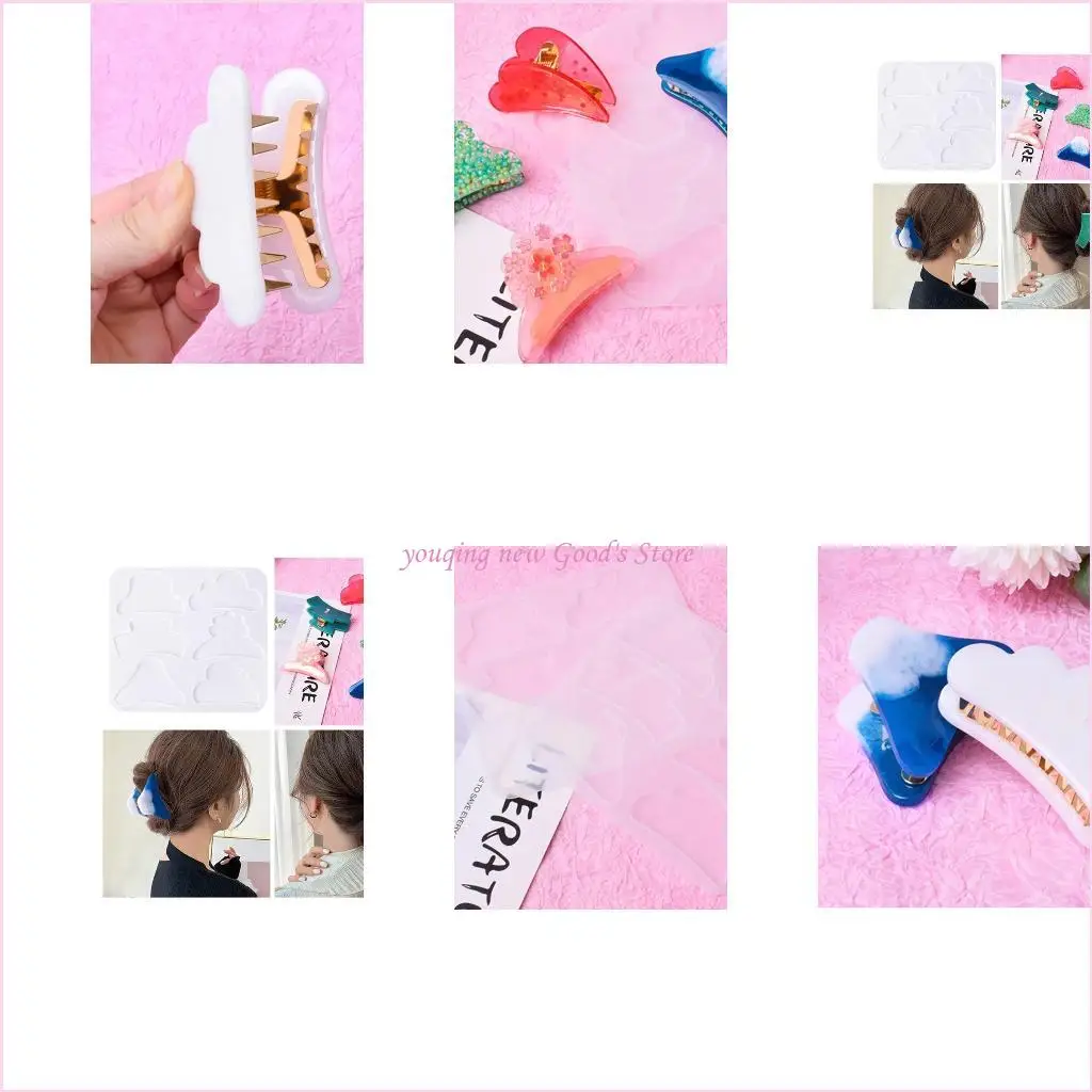57QA Hairpin Grasping Clip UV Crystal Epoxy Mold Hair Pin Silicone Mould DIY Crafts
