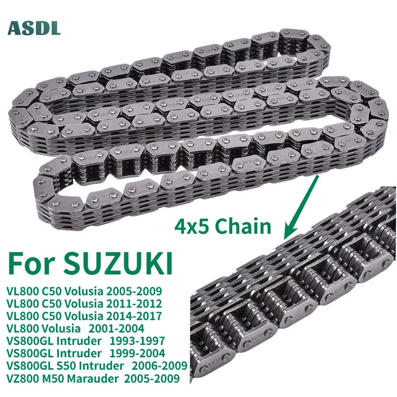 

Motorcycle Engine Cam Camshaft Timing Chain 4x5x128L Link For SUZUKI VL800 C50 VS800 VS800GL S50 Intruder 800 VZ800 M50 Marauder