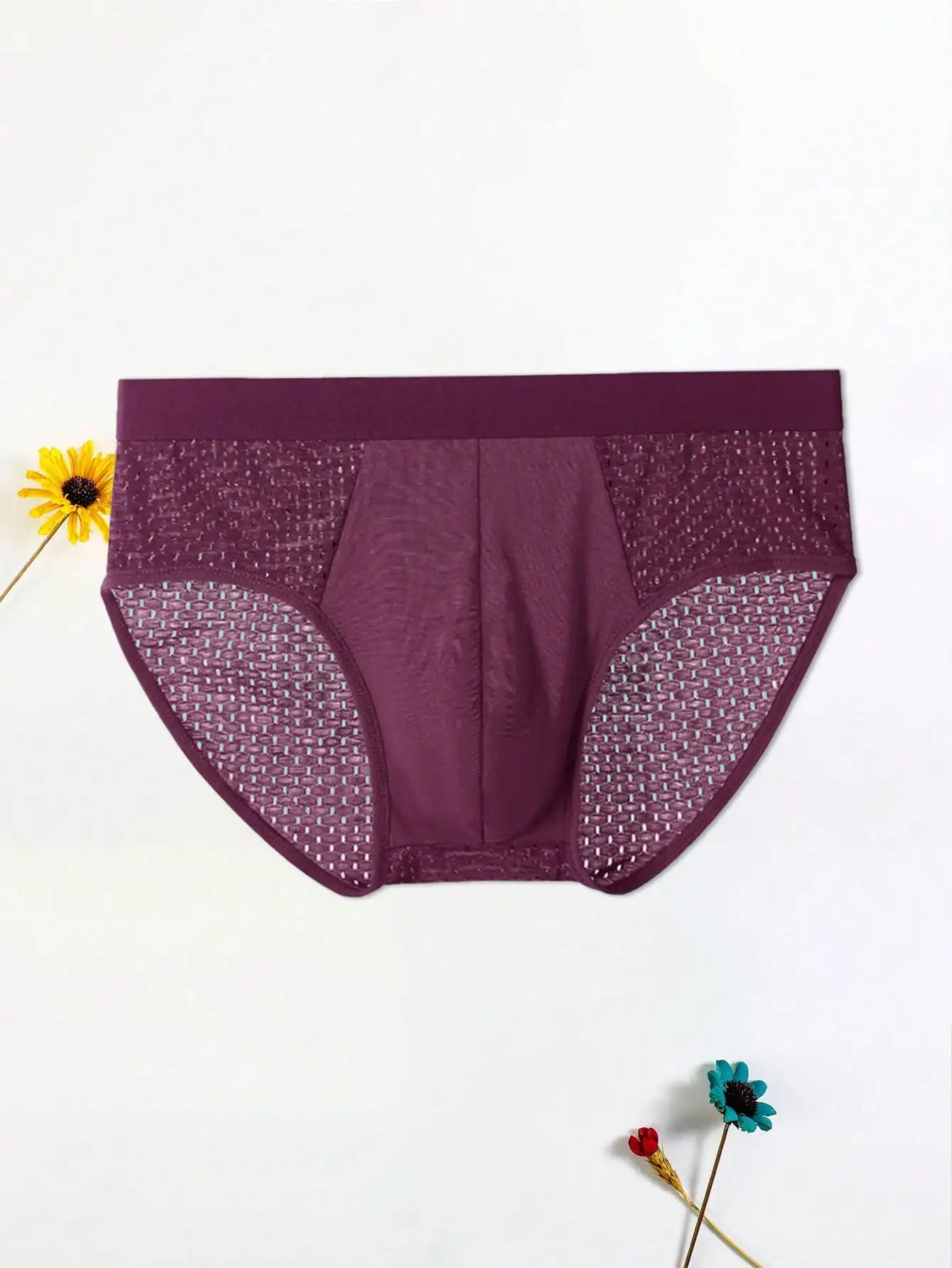 3 قطع من ملابس داخلية رجالية فضفاضة وبسيطة ومريحة متوسطة الخصر قابلة للتنفس