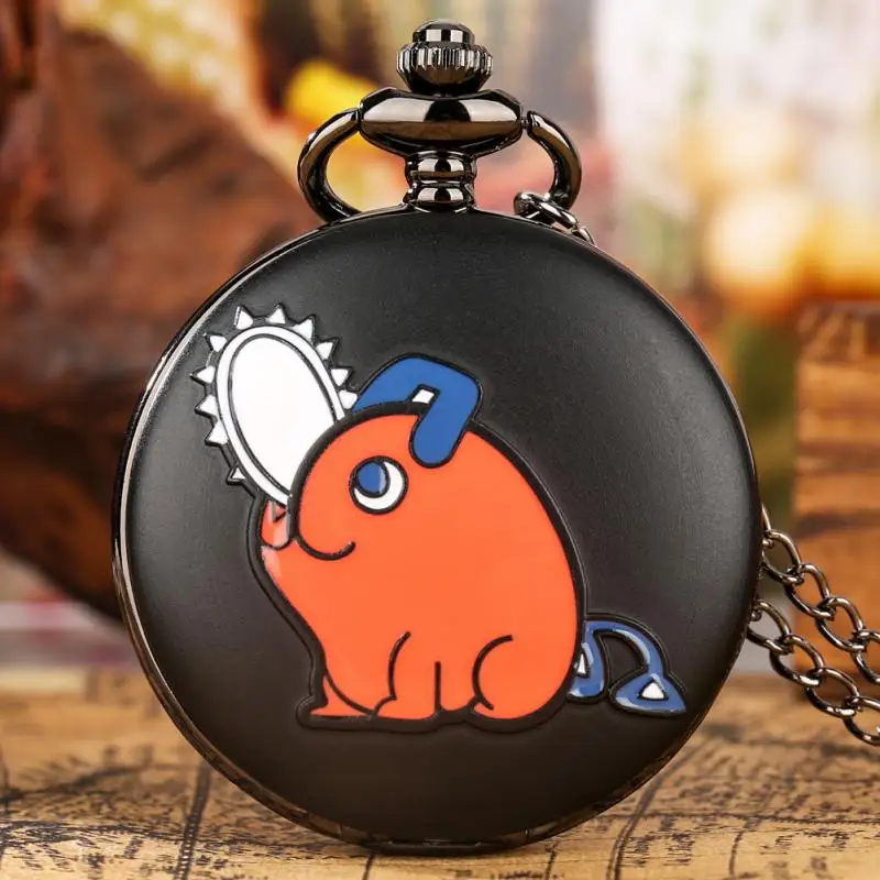 Kettingzaag Man Pochita Cosplay Quartz Zakhorloge Ketting Hanger Zwart Leuke Dier Cartoon Ketting Sieraden Geschenken Voor Mannen Vrouwen