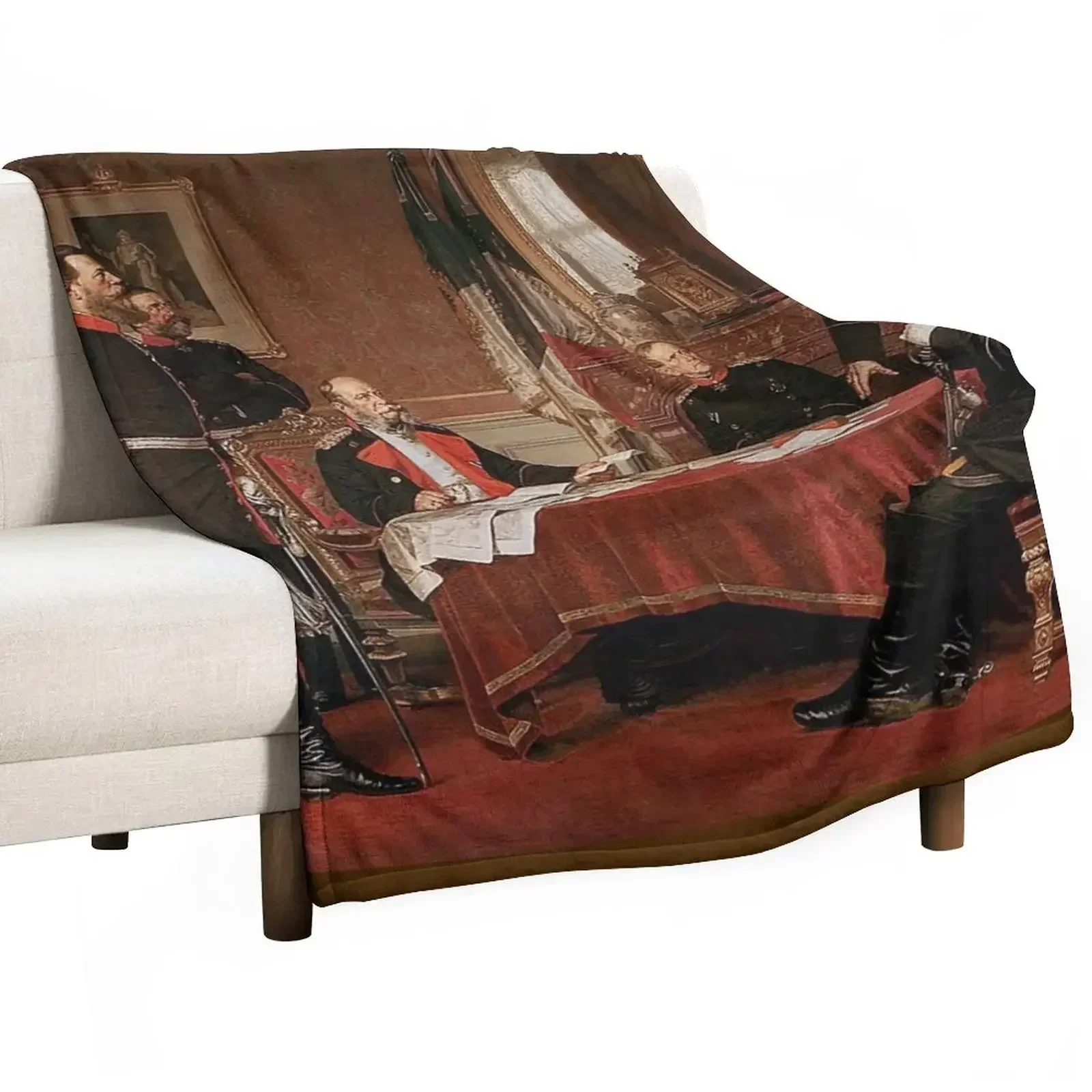 Prussian High Command, 1870 Throw Blanket Multi-Purpose Hairys Bed Fashionable Tourist Luxury Thicken halloween Blankets