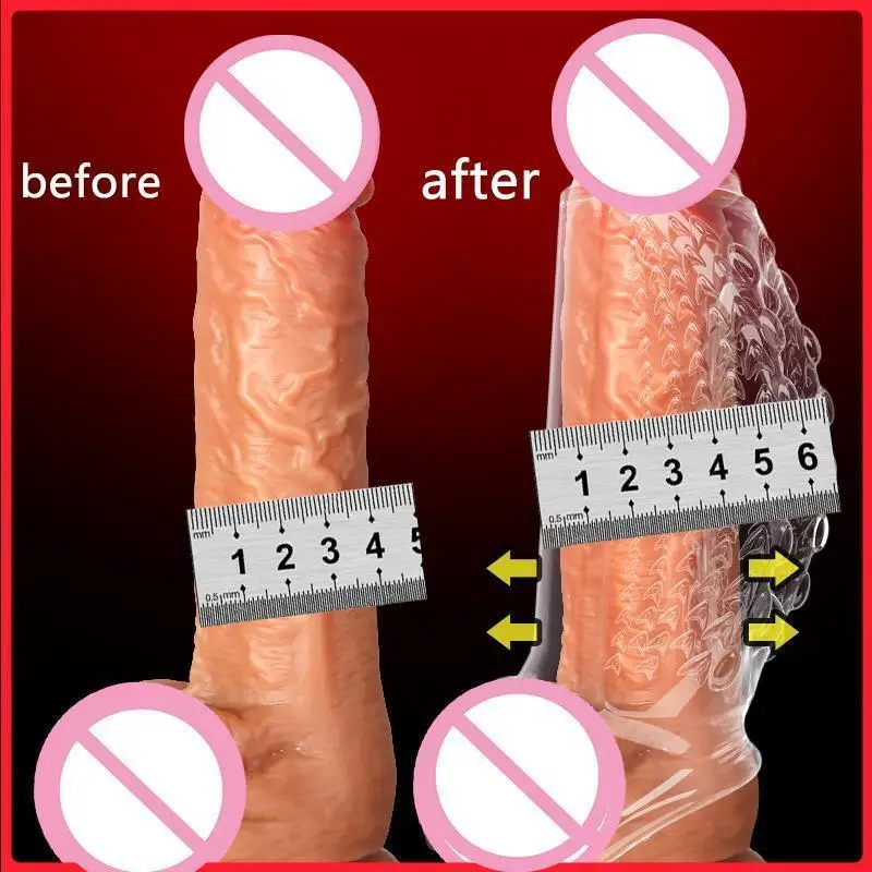 Preservativos reutilizáveis para homens, penis bainha, penis manga, pénis extensor, Bigger Enhancer, atrasar a ejaculação, brinquedos sexuais,