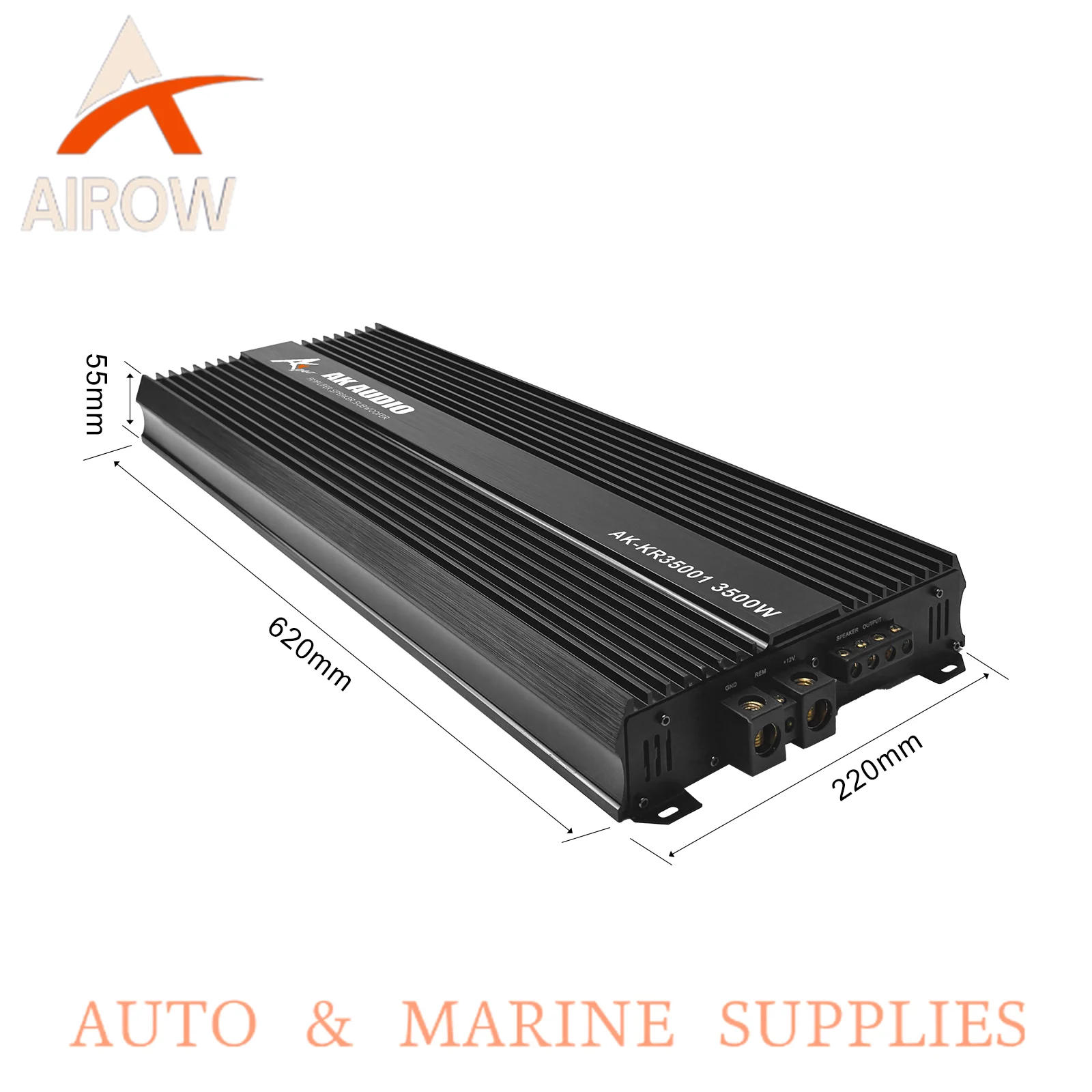 Airow auto Channel Korean Class d Amplifier 3500W High Power  Amplifier for Boat Audio System with Bass Treble Control Remote