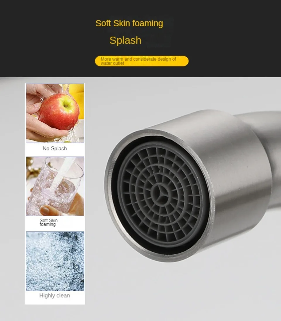 304 Stainless Steel Universal Rotation Faucet Kitchen Single Cold Faucet Folding Rotary Faucets Washing Faucet Kitchen Taps